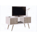 White Grey Retro Style Entertainment Unit U1963