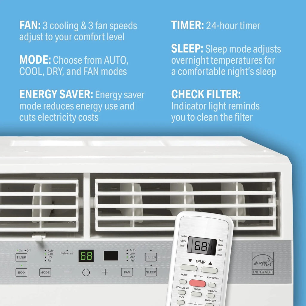 115-Volt Flat Panel Window Air Conditioner B182414