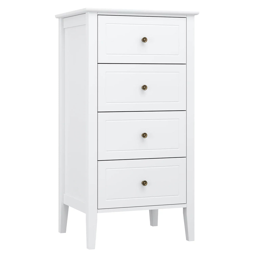 White 4 Drawer Wood Dresser C267