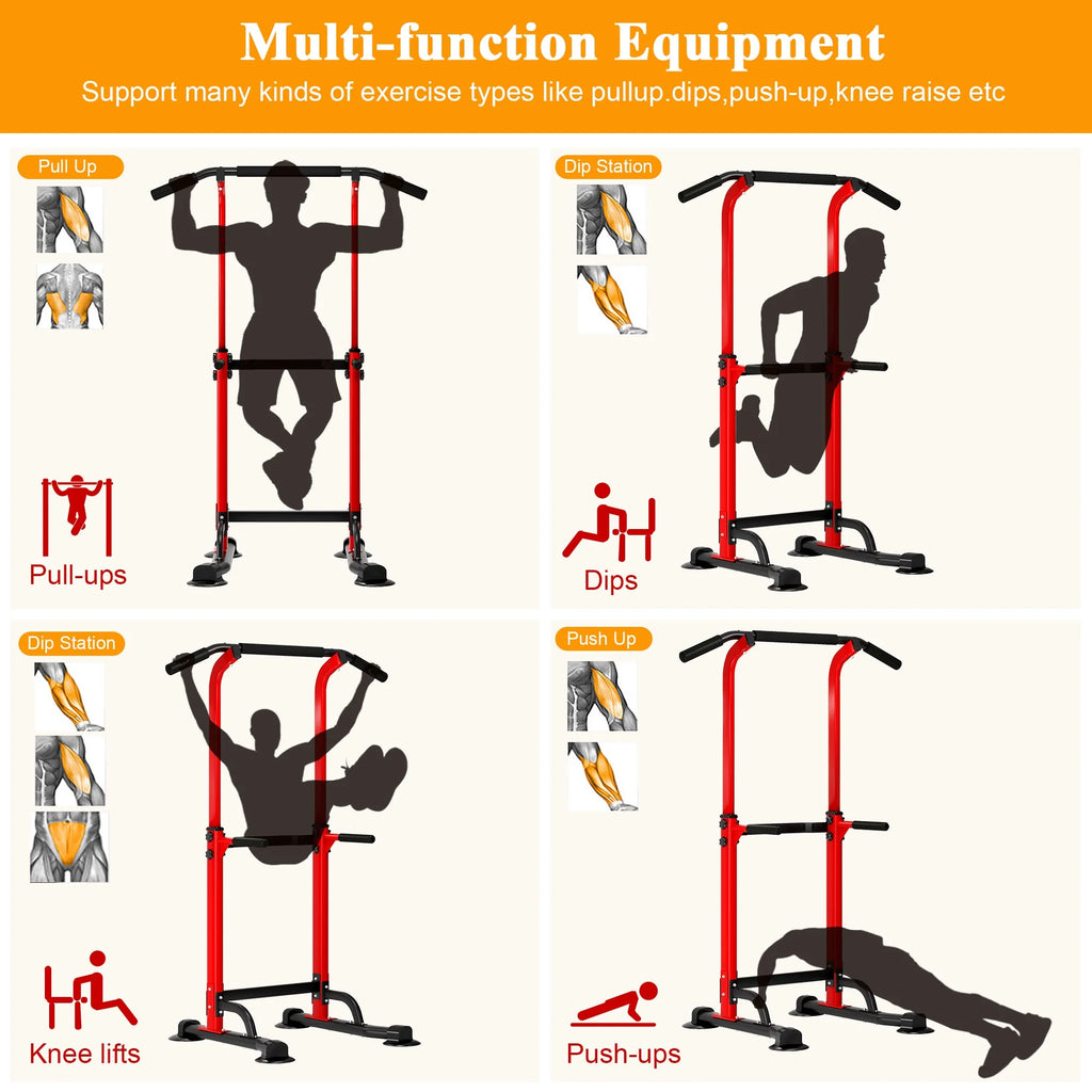 Adjustable Pull up Power Tower Dip Stands 600lbs G22840