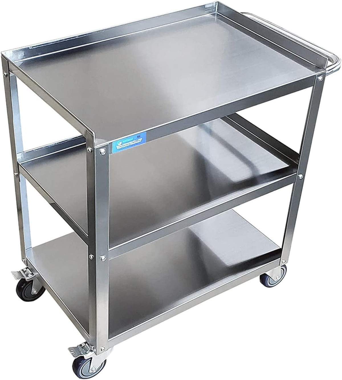 Stainless Steel 3 Shelf Utility Cart on Wheels with Handle S3760