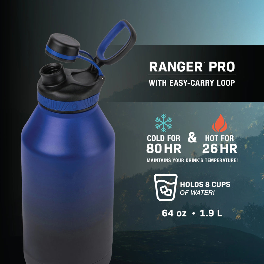 Stainless Steel Water Bottle 64 fl oz, Black R32595