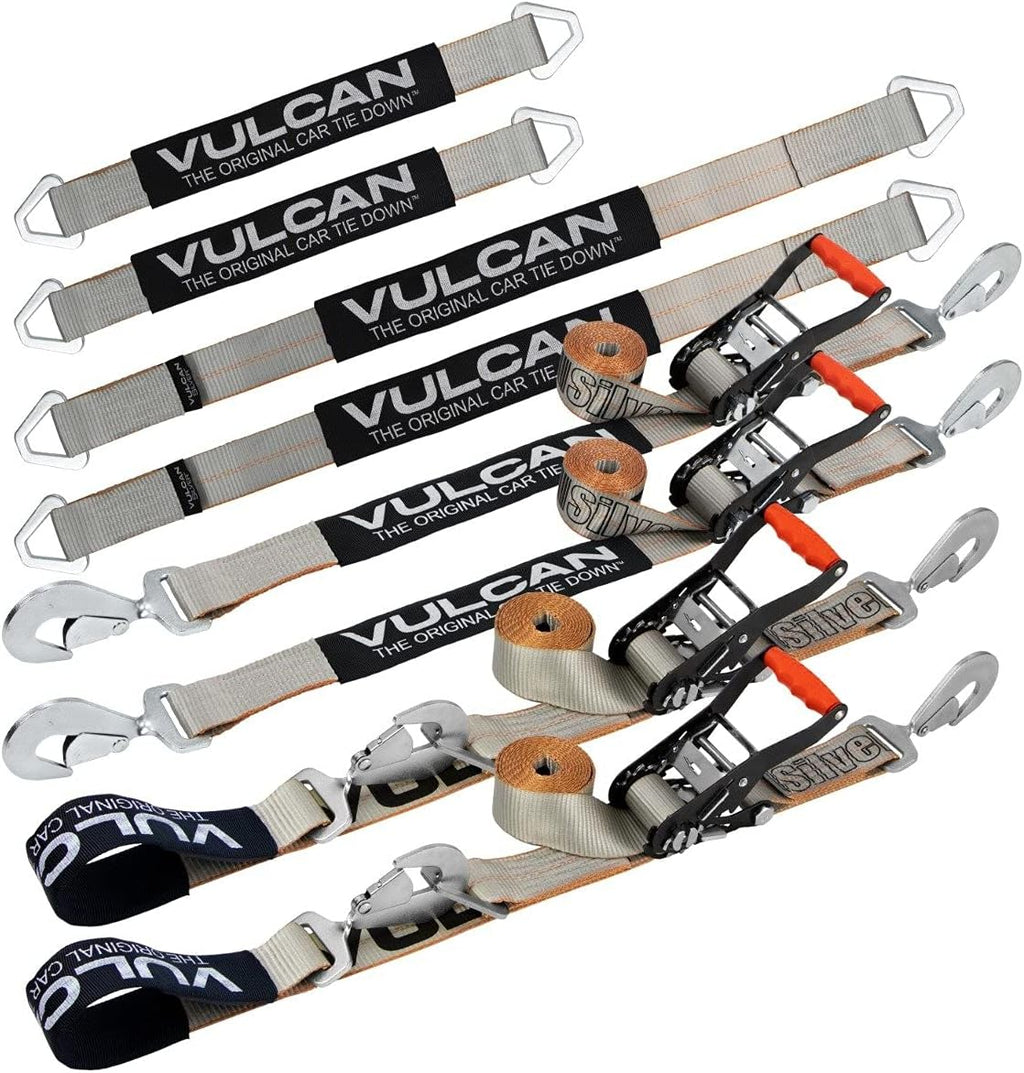Axle Tie Down Kit with Axle Straps and Snap Hook Ratchet Straps W11591