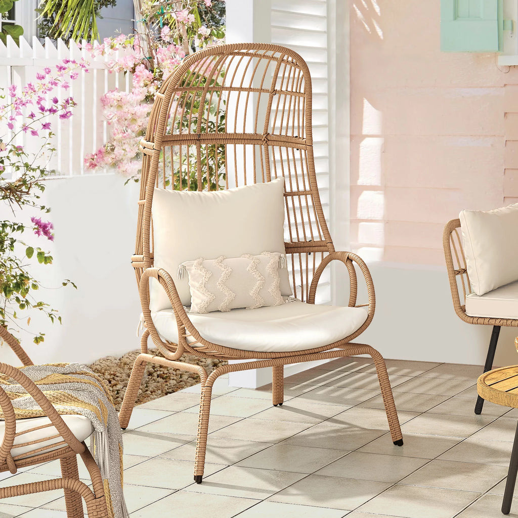 Oversized Wicker Egg Chair with Steel Frame G613