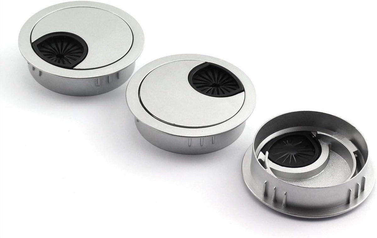 3pcs 50mm Zinc Alloy Desk Grommet Black D841
