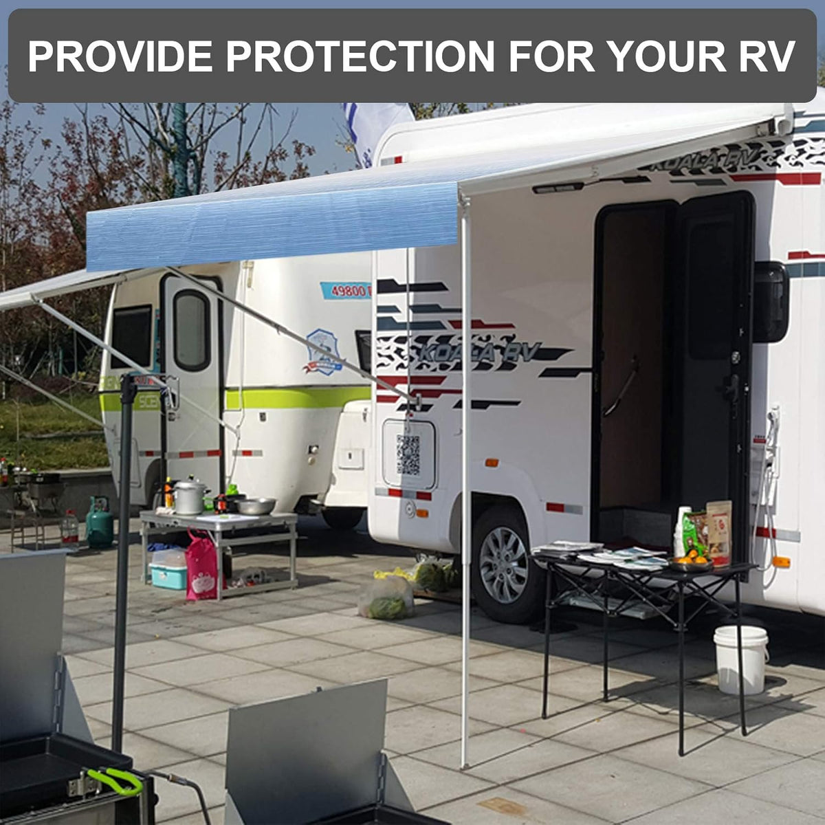 Waterproof Vinyl RV Awning Fabric Replacement 20' C886696