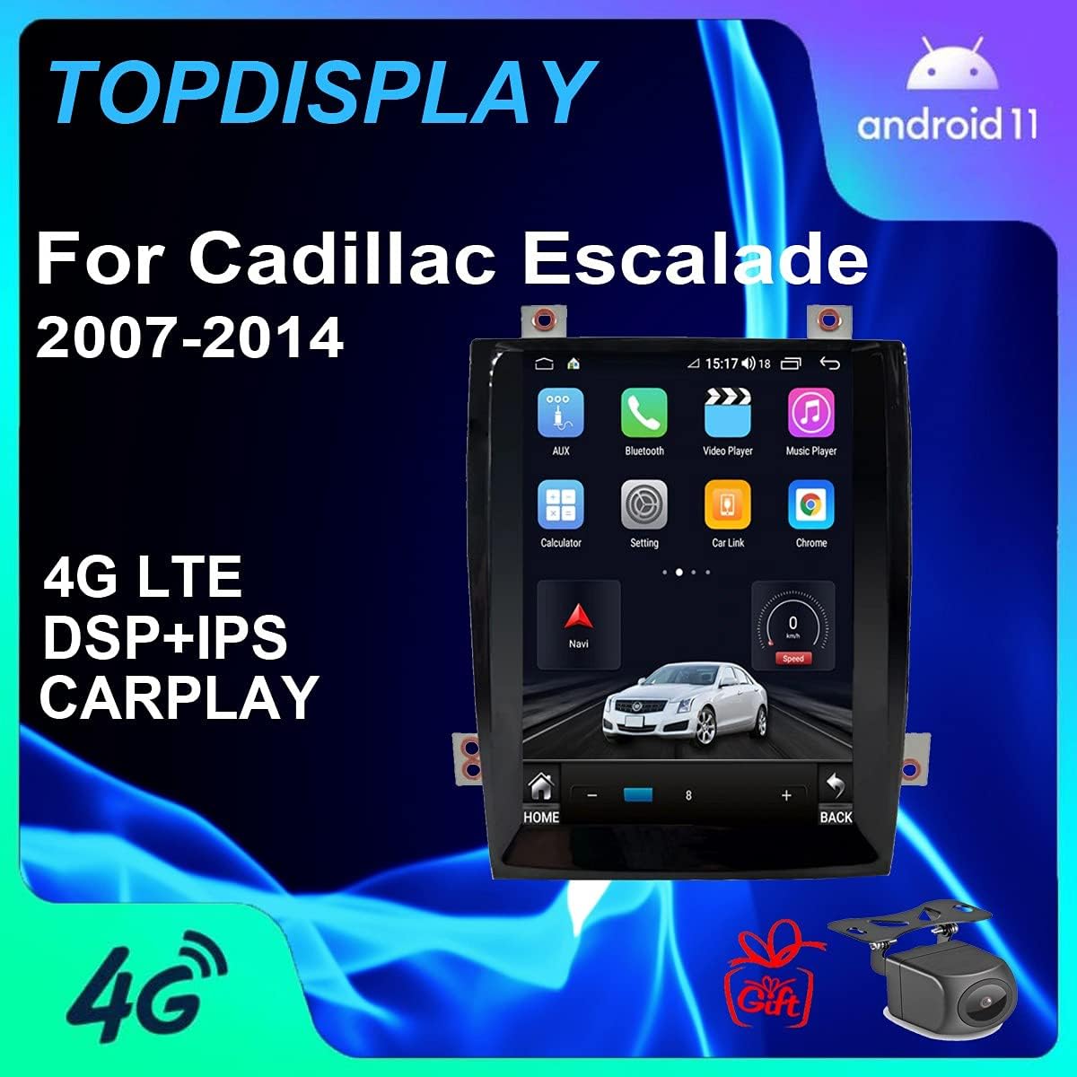 Android 11 Radio Replacement 10.4inch Touch Screen 3+32G Wireless Carplay Android Auto 4G LTE WiFi L434646