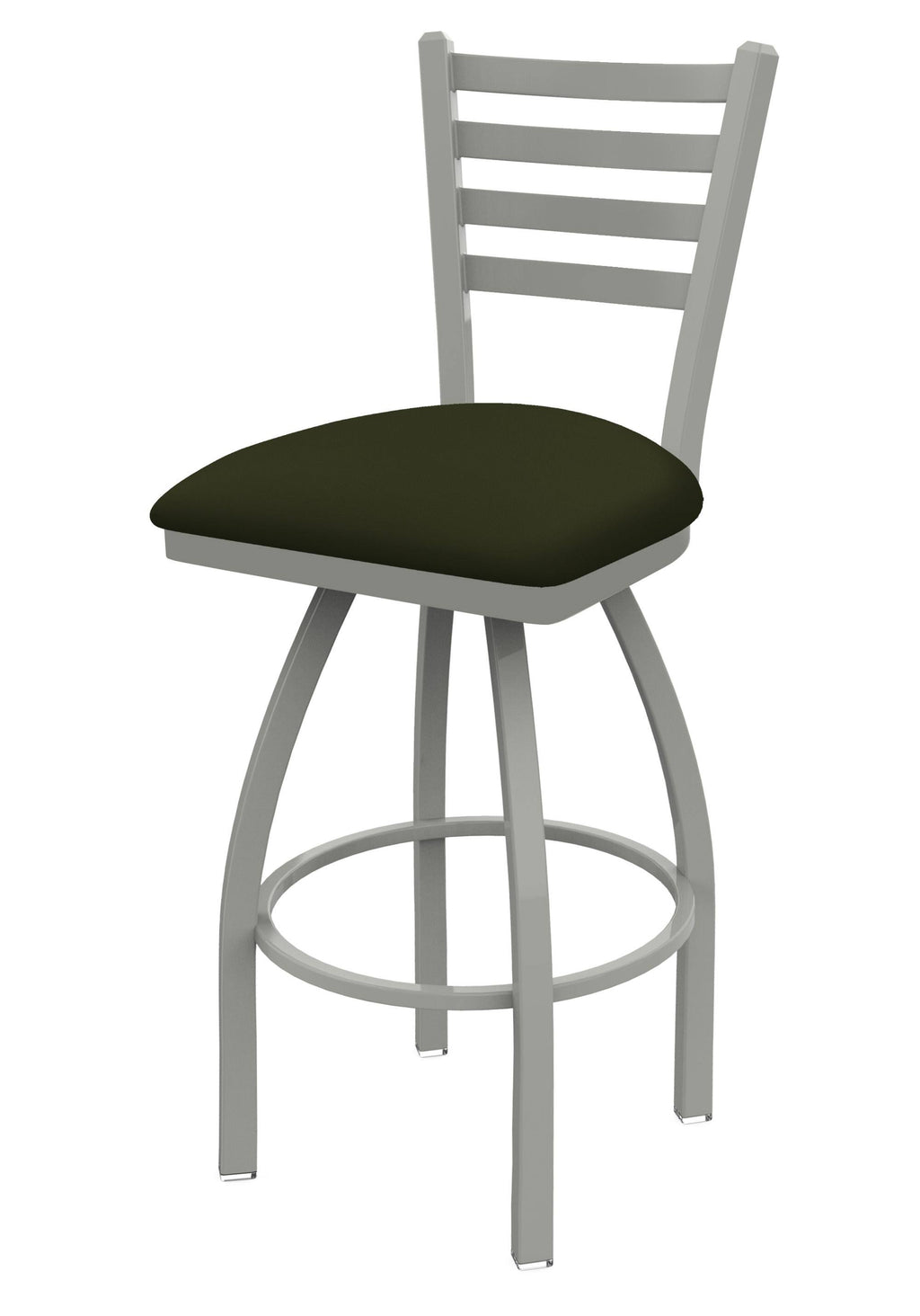 Swivel Bar Stool with Anodized Nickel Finish and Canter Pine Seat S125019