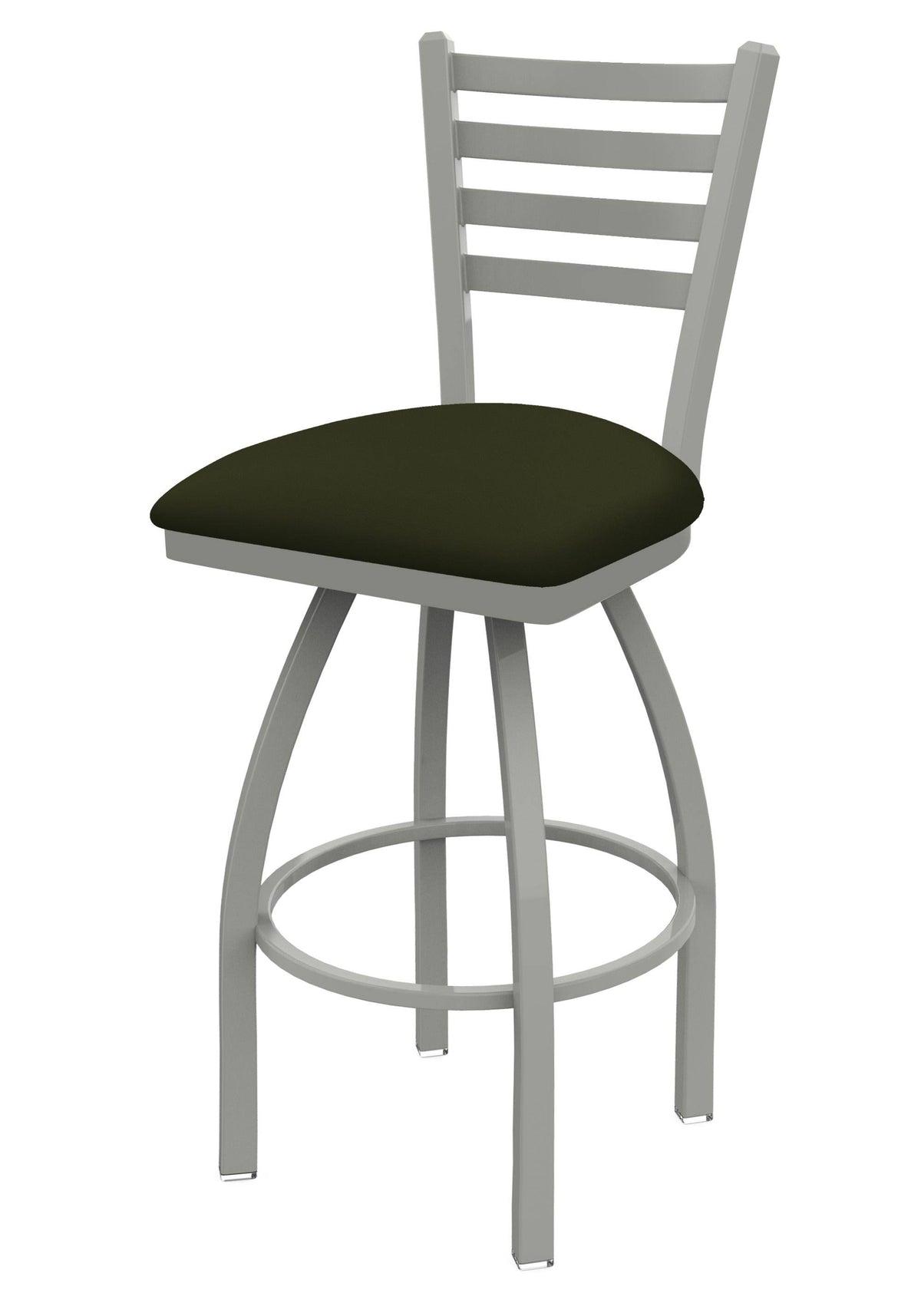 Swivel Bar Stool with Anodized Nickel Finish and Canter Pine Seat S125019
