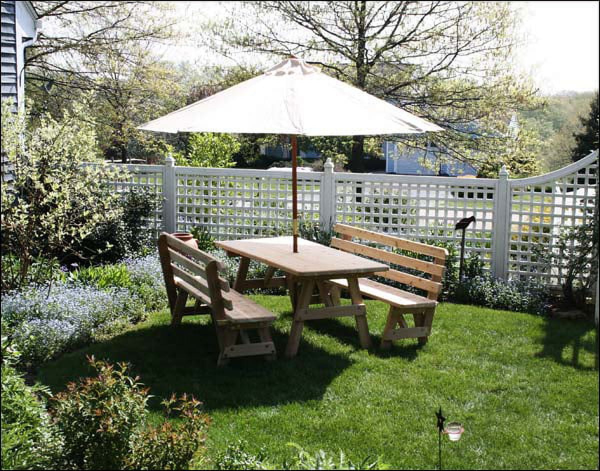 Red Cedar 4' Picnic Table with 2 Backed Benches E3962