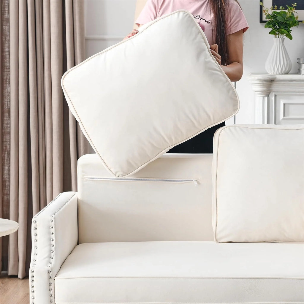Velvet Convertible Sleeper Sofa with Pull Out Bed F670