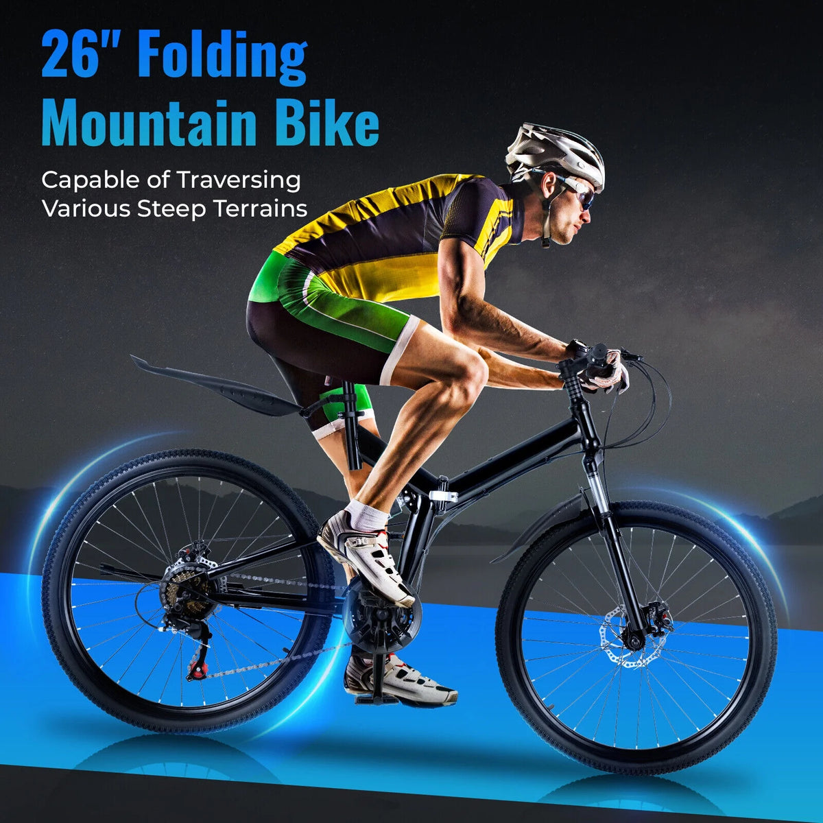 26 inch 21 Speed Full Suspension Folding Mountain Bike Y538286