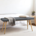 Charcoal Gray Upholstered Tufted Bench G5831