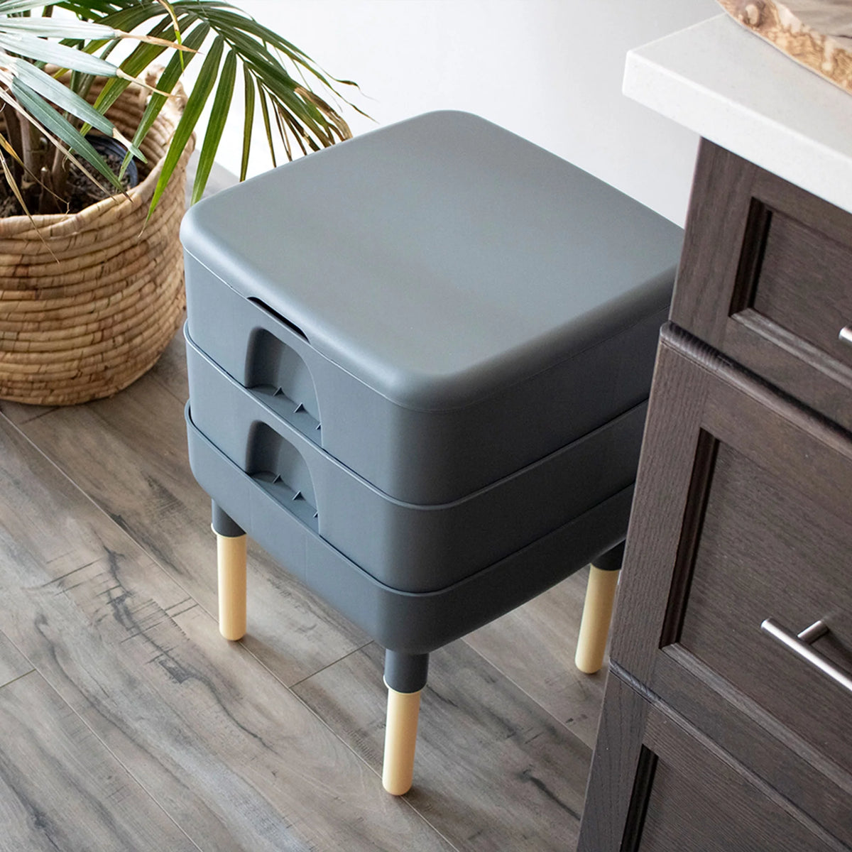 6 Gal Composting Bin System Gray Q61945