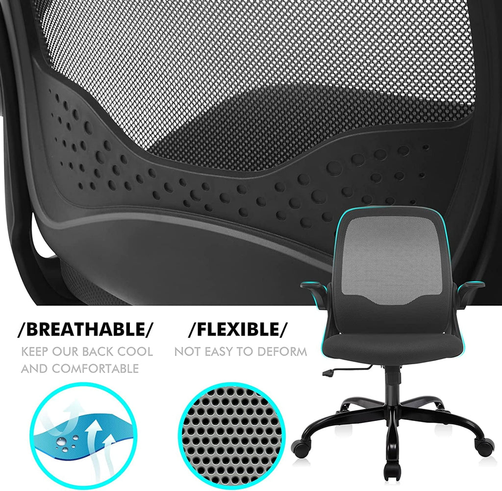 Ergonomic Mesh Office Chair with Flip-up Armrests G50483
