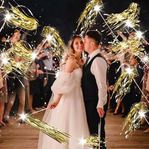 100 PCS Light Up Wedding Wands LED Tinsel Streamers Z703