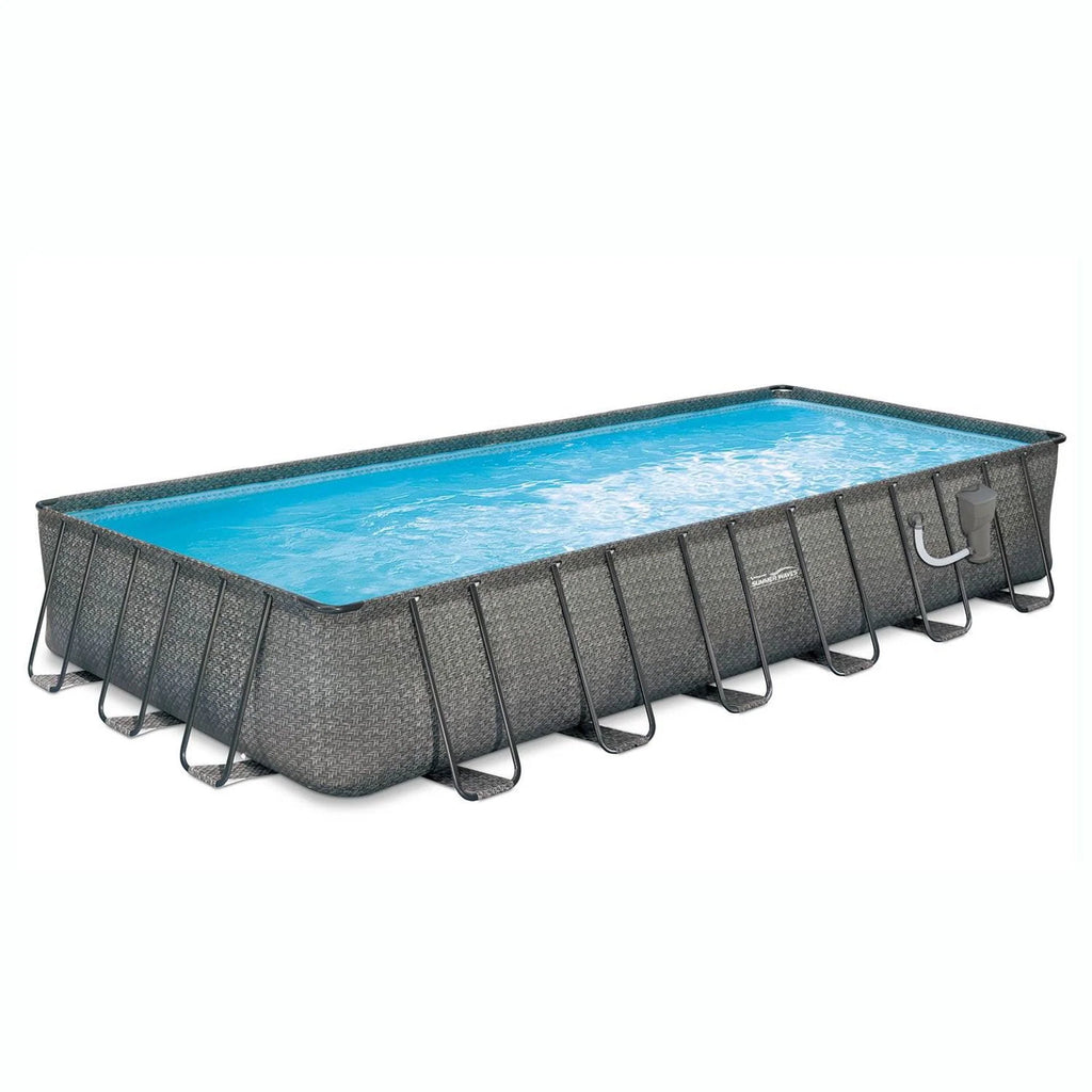 24ft x 12ft x 52in Rectangle Above Ground Frame Swimming Pool Set U5380