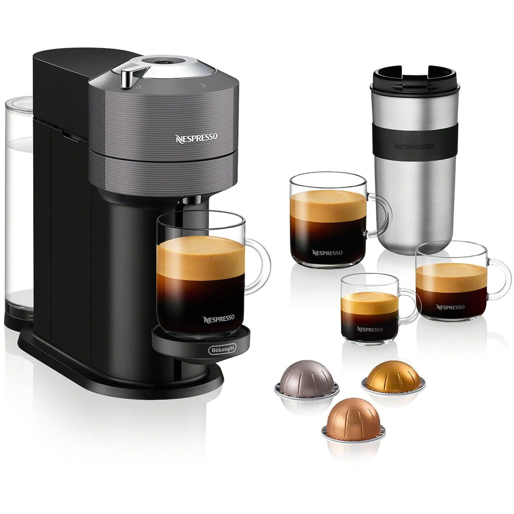 Chrome Coffee and Espresso Maker with Black Milk Frother K846