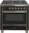 36 Dual Fuel Propane Gas Range Matte Graphite Chrome Trim C179488