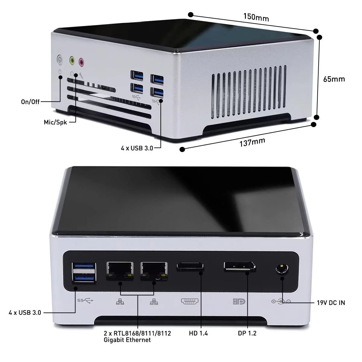 Mini PC Octa Core i9 10880H 16GB RAM 1TB SSD X92284