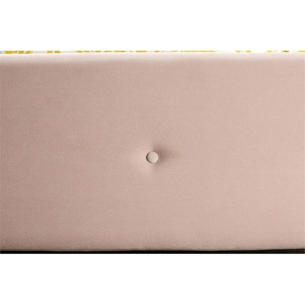 Beige Chenille Upholstered Queen Platform Bed K326706