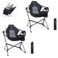 Folding Camping Chair with Cup Holder and Side Pocket, Set of 2 D444349