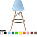 Blue 28" Plastic Bar Stool with Wood Legs M30568