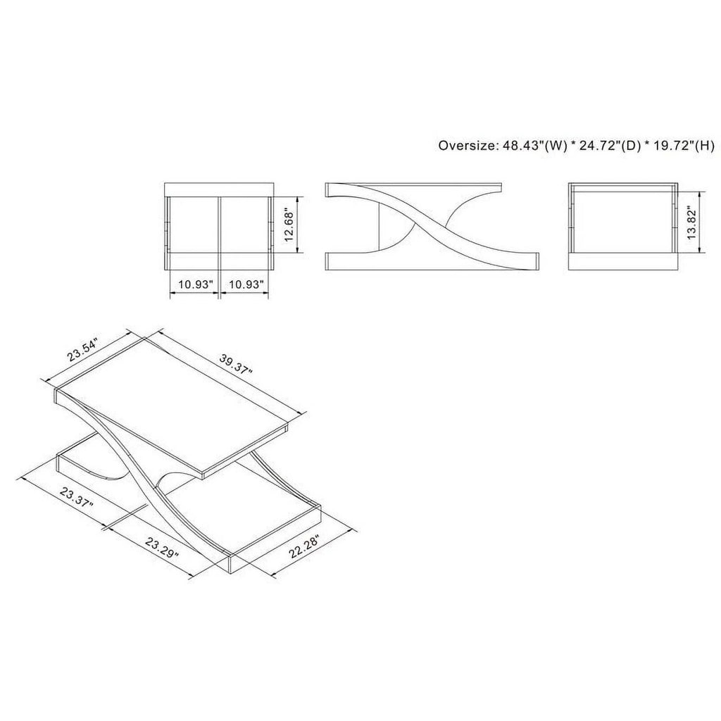 Wood 2-Shelf Coffee Table Y3792