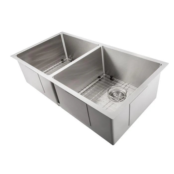 36 in. Undermount Double Bowl Stainless Steel Kitchen Sink with Bottom Grid V834