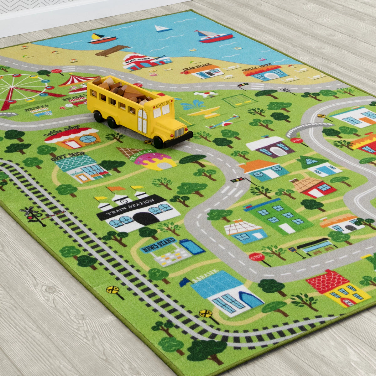 Kids Extra Large Road Map Activity Rug O8661
