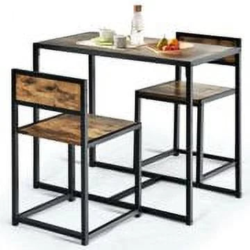 3 Pcs Dining Set Kitchen Table and Chairs J12908
