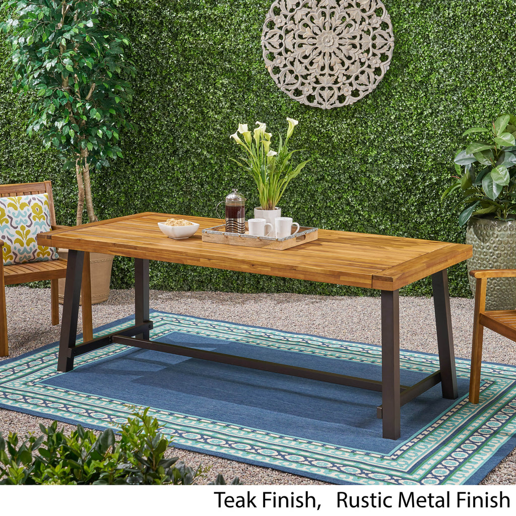 Outdoor Eight-Seater Wooden Dining Table D364