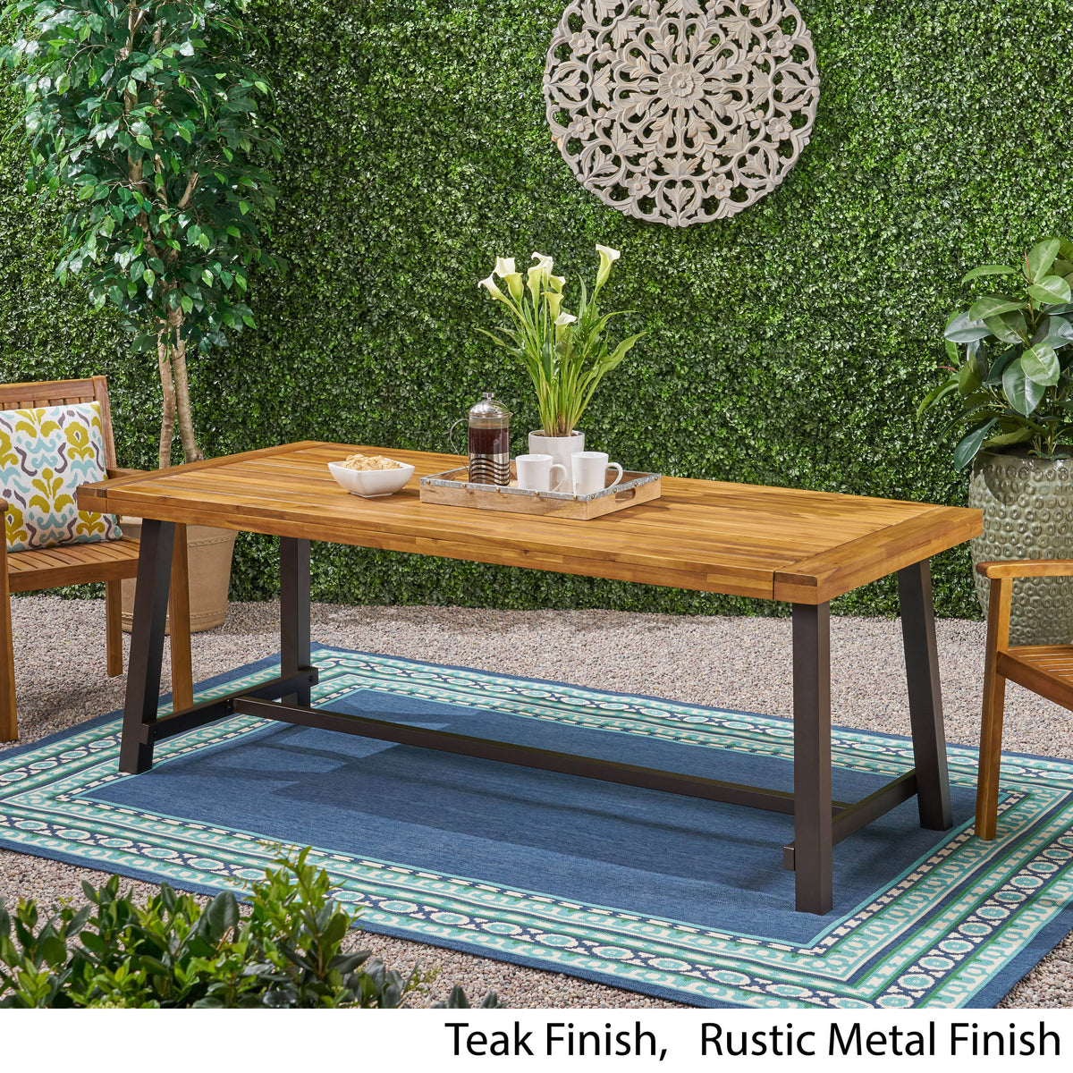 Outdoor Eight-Seater Wooden Dining Table D364