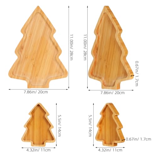 Wood Serving Platters Christmas Tree Shaped Wooden Tray N6774