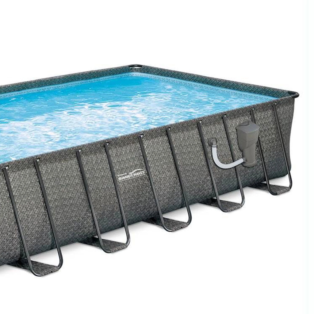 24ft x 12ft x 52in Rectangle Above Ground Frame Swimming Pool Set U5380