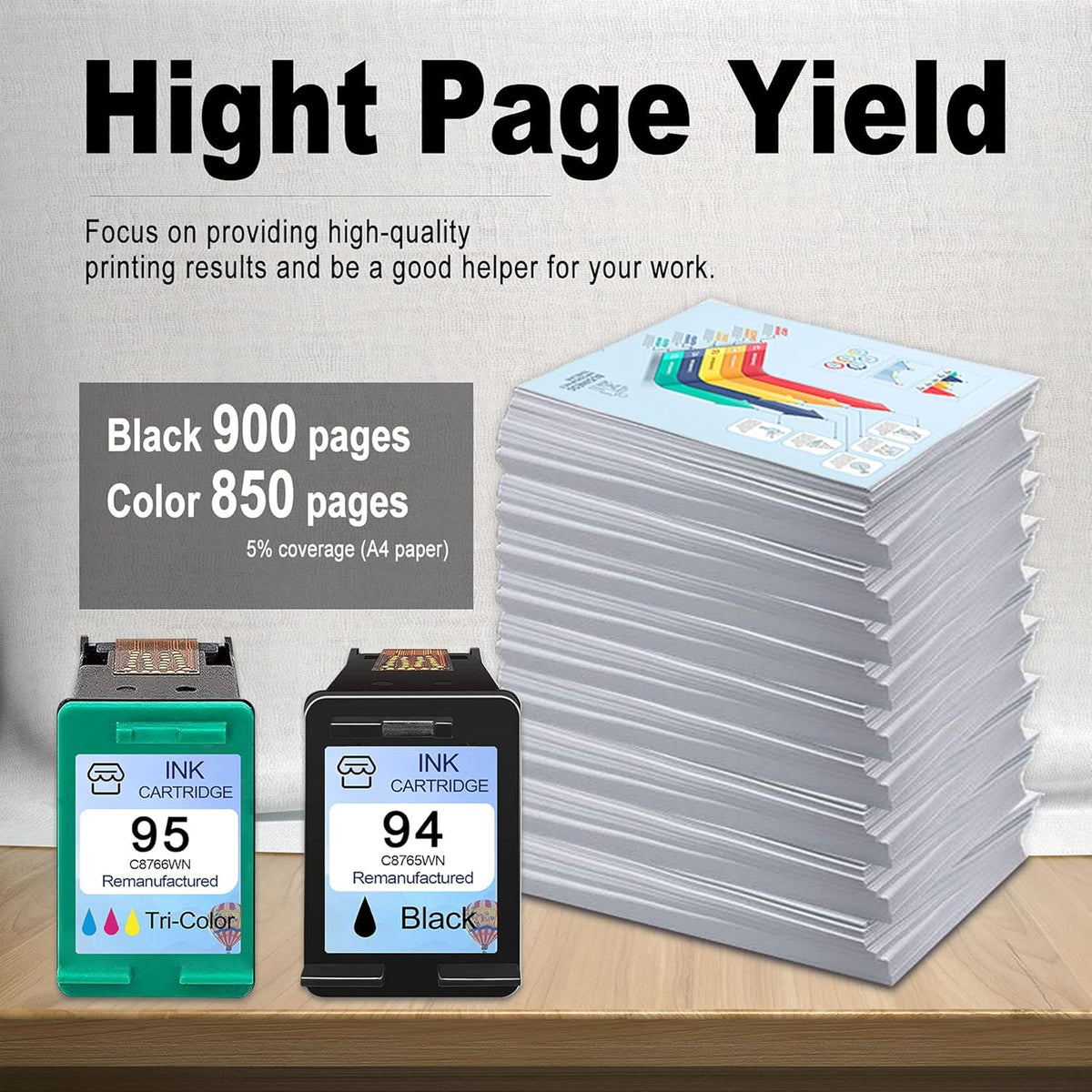 Remanufactured Ink Cartridge Replacement (4-Black, 2-Tri-Color) B2829