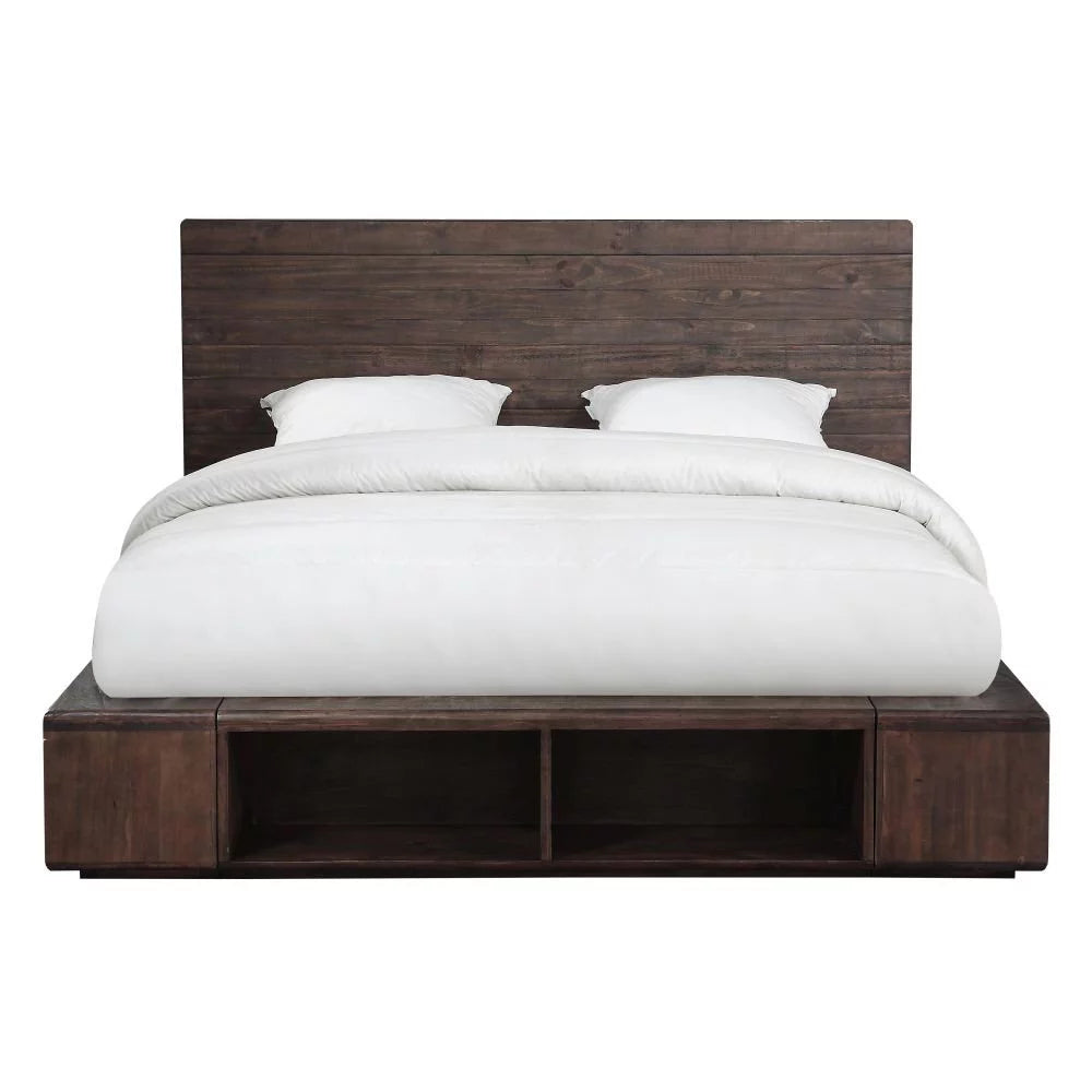 King Platform Storage Bed in Espresso Pine Y62420