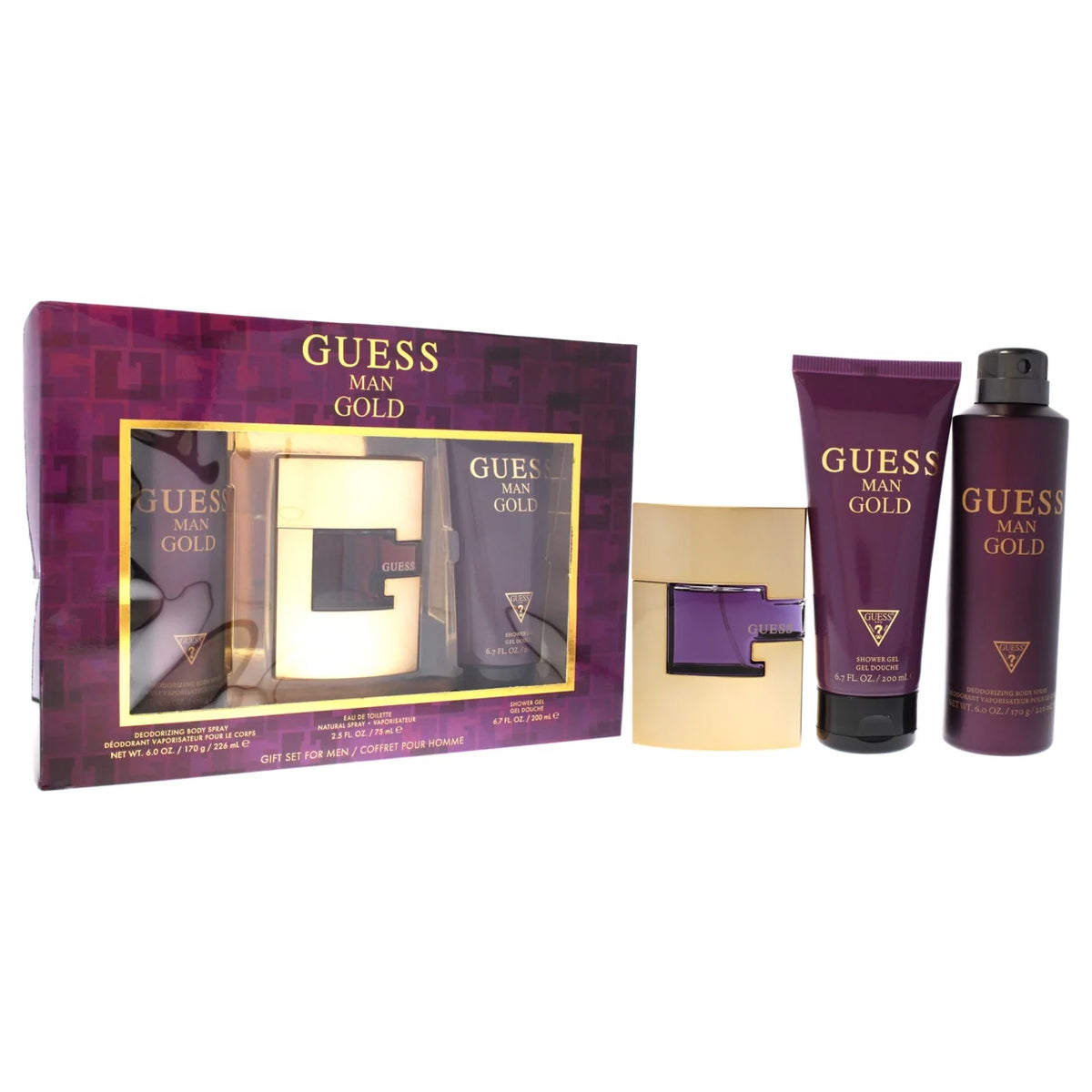 3 Pc Gift Set 2.5 oz EDT Spray 6.0 oz Deodorizing Body Spray 6.7 oz Shower Gel H38283