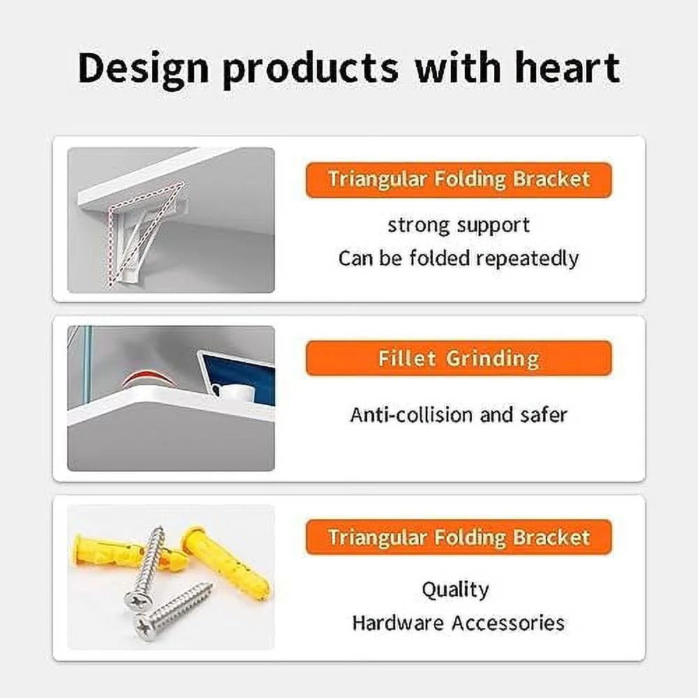 Wall Mounted Folding Heavy Duty Table with Bracket 100x30cm E5034