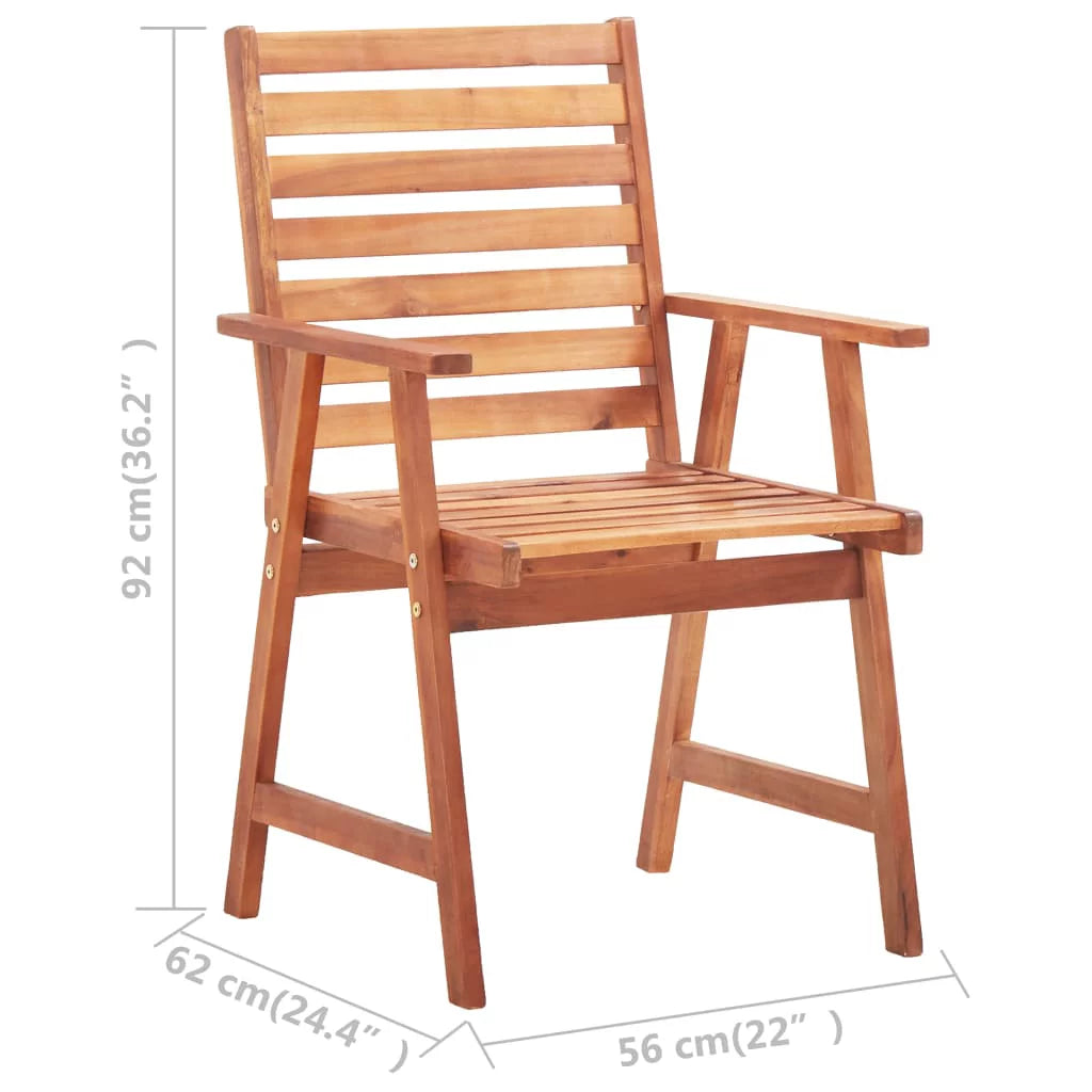 2 pcs Acacia Wood Patio Dining Chairs R976