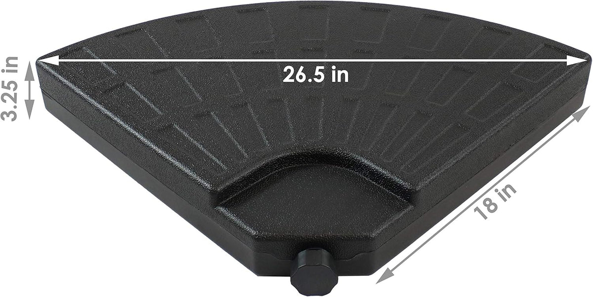 4-Piece Heavy-Duty Cantilever Offset Patio Umbrella Base Plates Black Y101