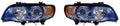For BMW X5 Headlight Pair Driver and Passenger Side Black Housing M126855
