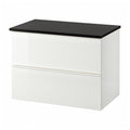 Sink Cabinet with 2 Drawers, High Gloss White L569672