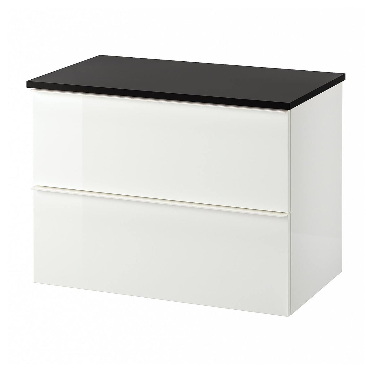 Sink Cabinet with 2 Drawers, High Gloss White L569672