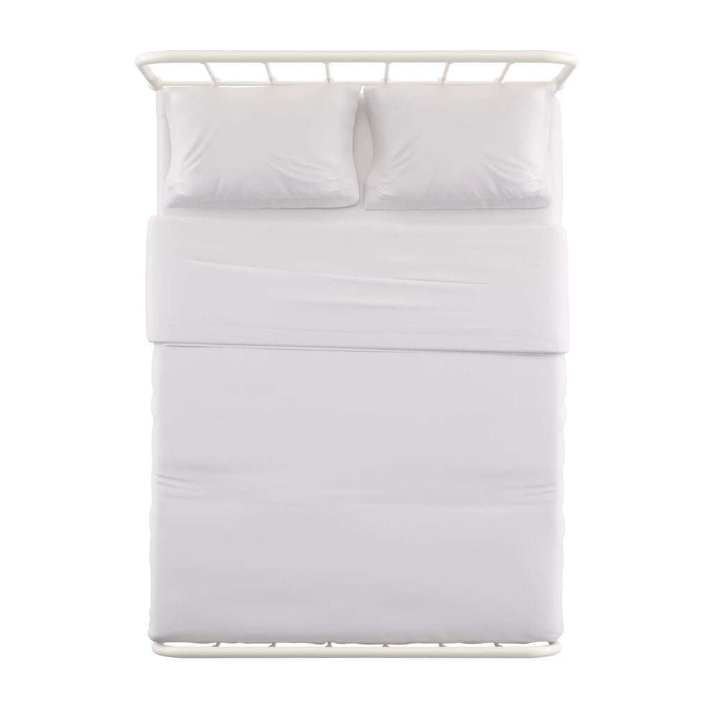 White Metal Platform Full Bed V667627