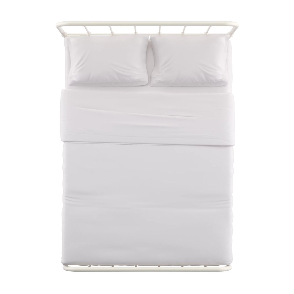 White Metal Platform Full Bed V667627