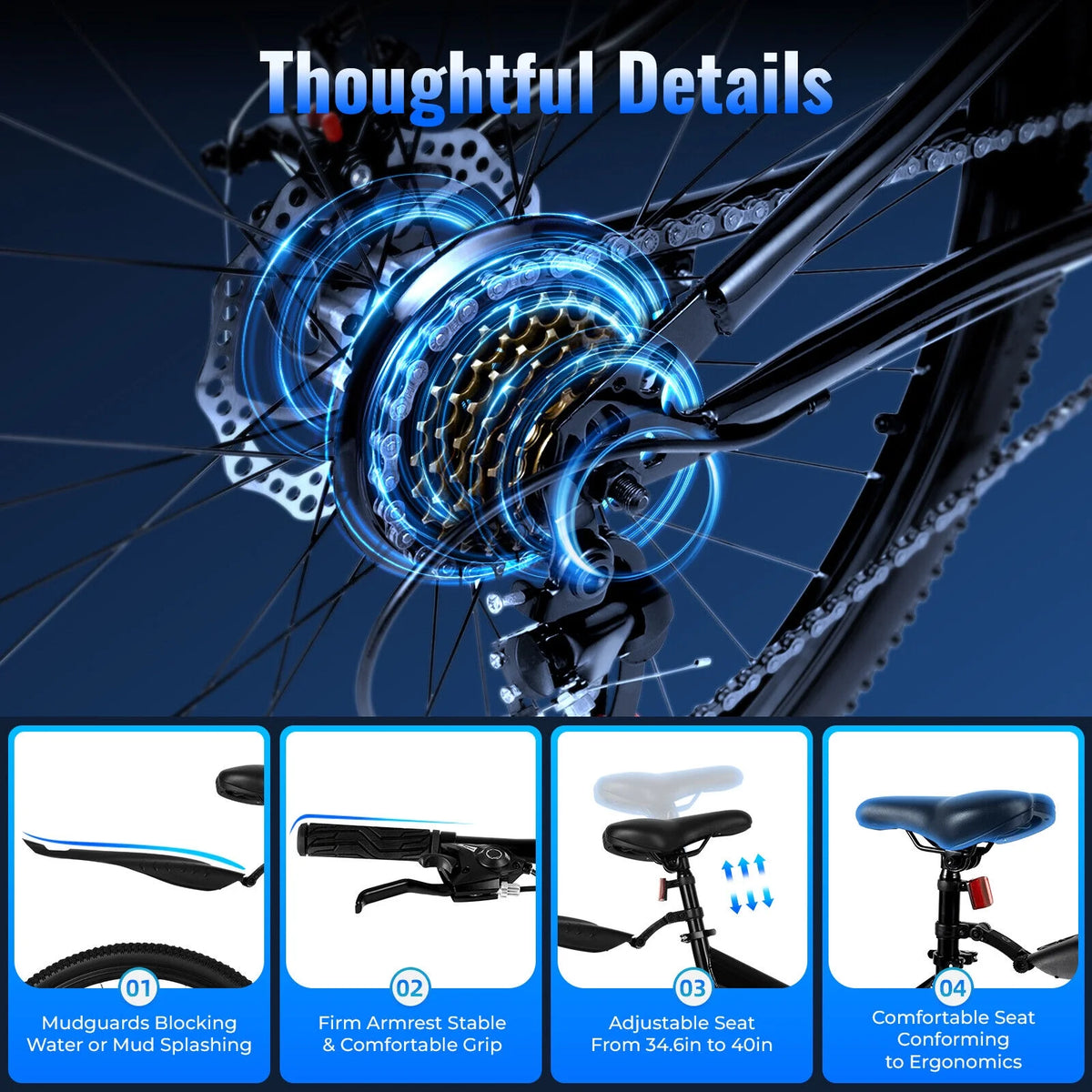26 inch 21 Speed Full Suspension Folding Mountain Bike Y538286