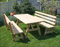 Red Cedar 4' Picnic Table with 2 Backed Benches E3962