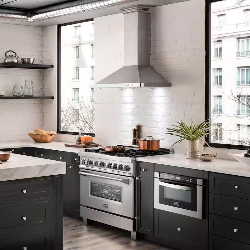 48 in. 400 CFM Ducted Wall Mount Range Hood in Stainless Steel I250590