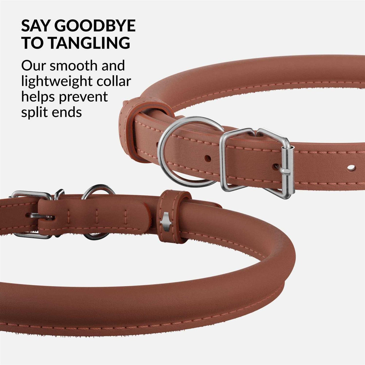 Rolled Leather Dog Collar V91064